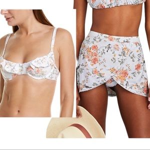 WeWoreWhat Floral Bikini Set - White and Orange